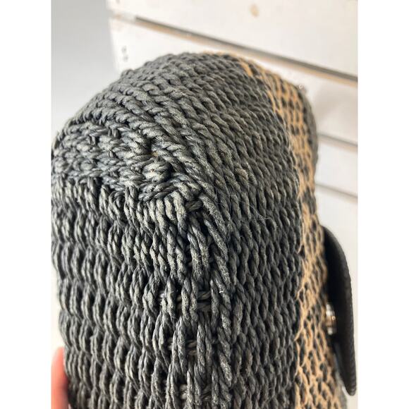 BRIGHTON SMALL BLACK, BROWN STRAW SHOULDER BAG - Picture 9 of 14